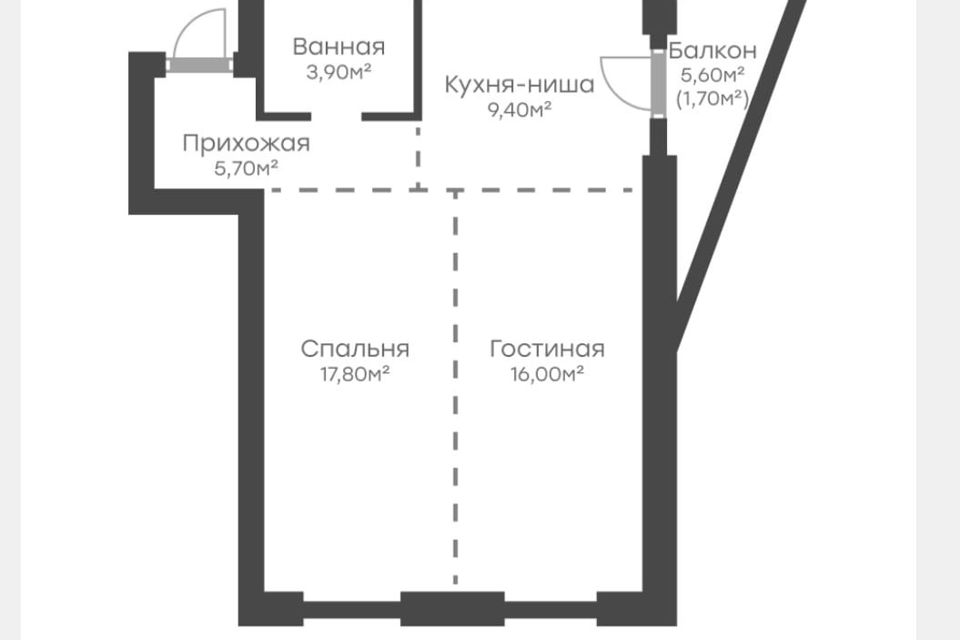 Продаётся 2-комнатная квартира, 54 м²
