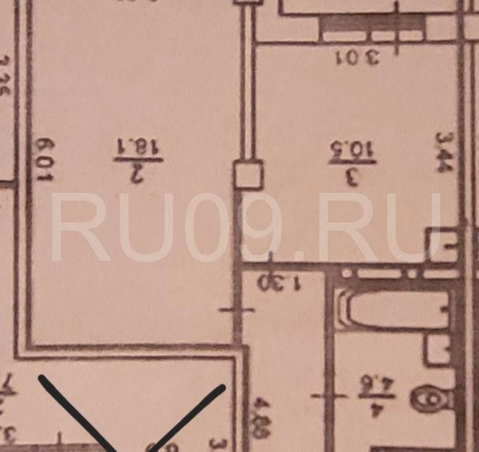 Продаётся 1-комнатная квартира, 44 м²