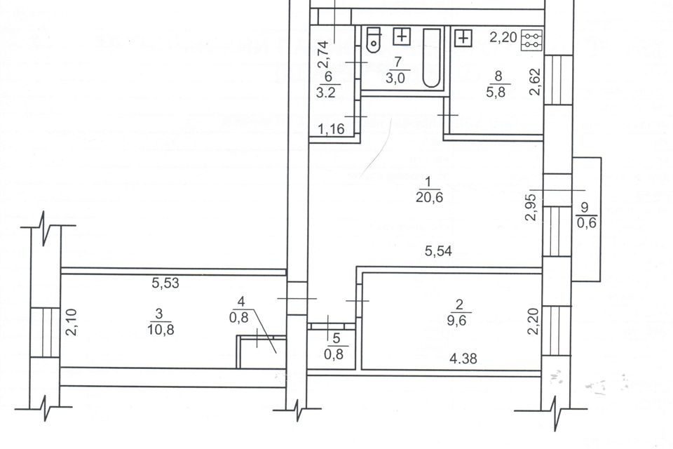 Продаётся 3-комнатная квартира, 60 м²