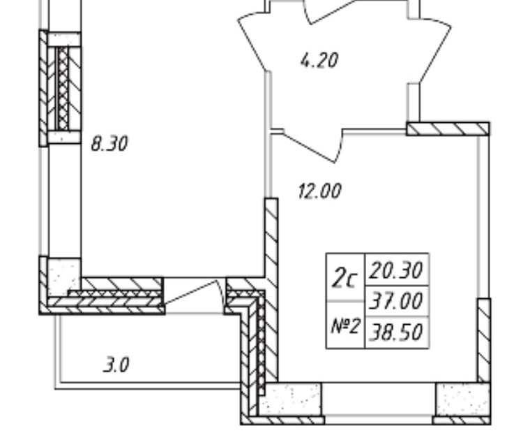 Продаётся 2-комнатная квартира, 37.1 м²