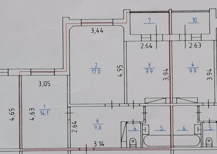Продаётся 2-комнатная квартира, 56.1 м²