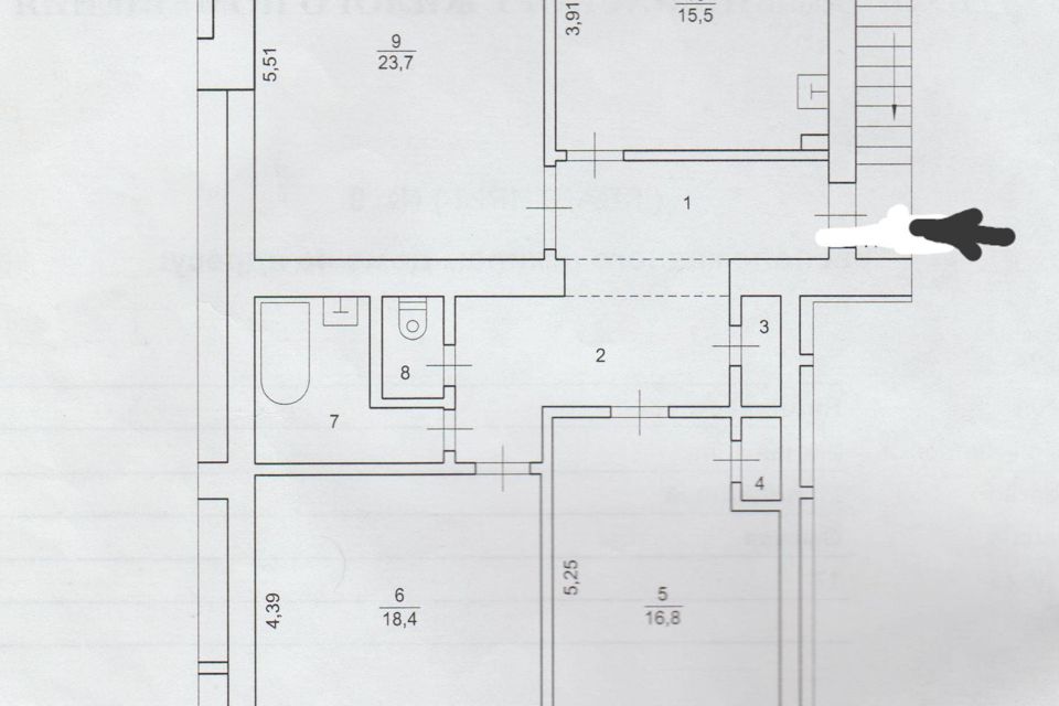 Продаётся 3-комнатная квартира, 97.5 м²