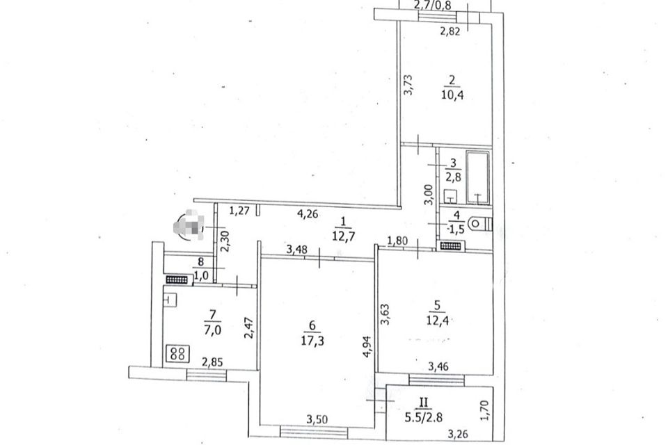 Продаётся 3-комнатная квартира, 70 м²