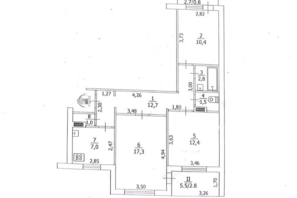 Продаётся 3-комнатная квартира, 70 м²