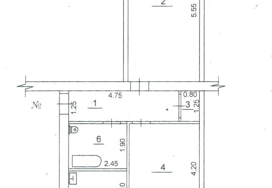 Продаётся 2-комнатная квартира, 46.5 м²