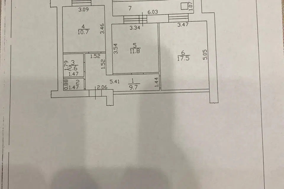 Продаётся 2-комнатная квартира, 53.6 м²