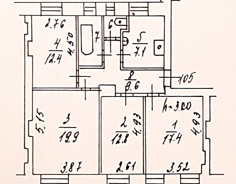 Продаётся комната в 4-комн. квартире, 19.9 м²