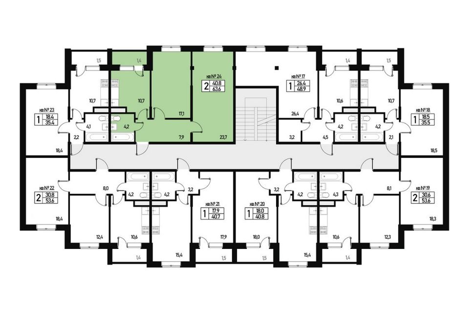 Продаётся 2-комнатная квартира, 63.6 м²