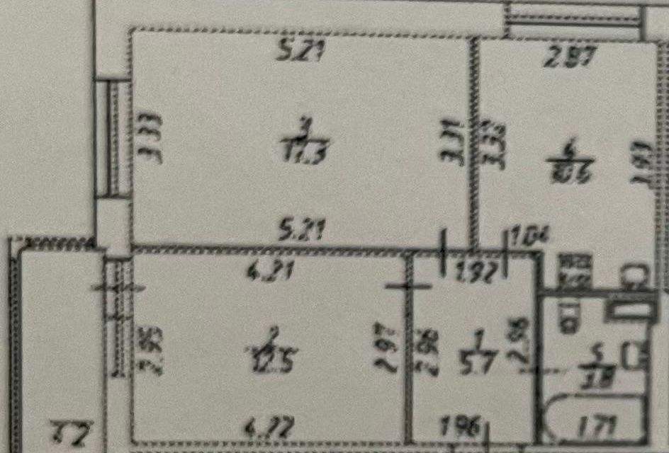 Продаётся 2-комнатная квартира, 53 м²