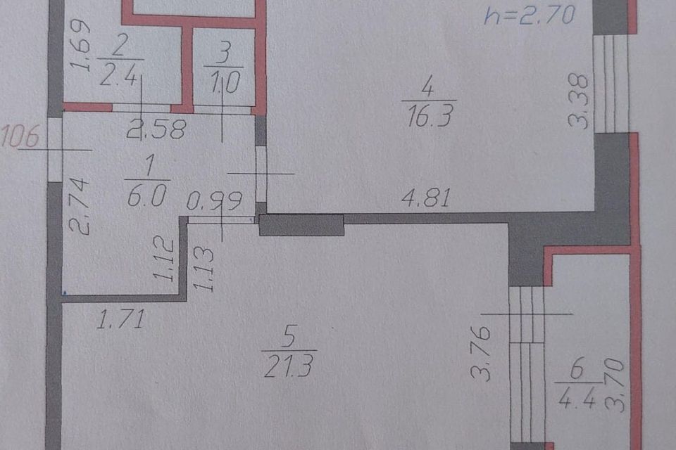 Продаётся 1-комнатная квартира, 47 м²