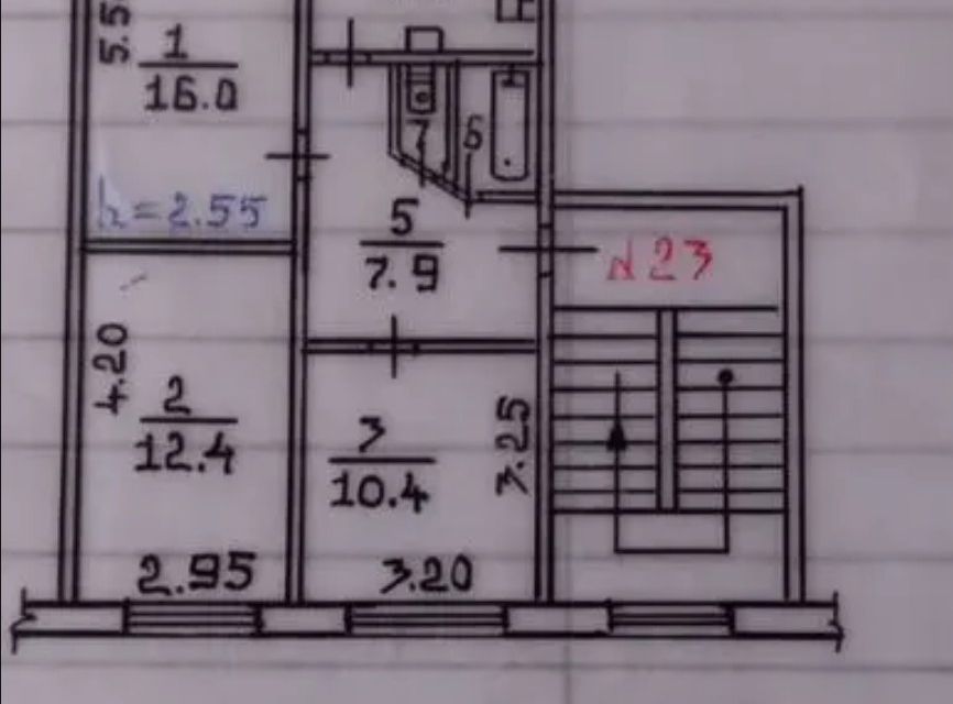 Продаётся 3-комнатная квартира, 60.8 м²
