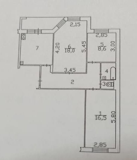 Продаётся 3-комнатная квартира, 69.8 м²