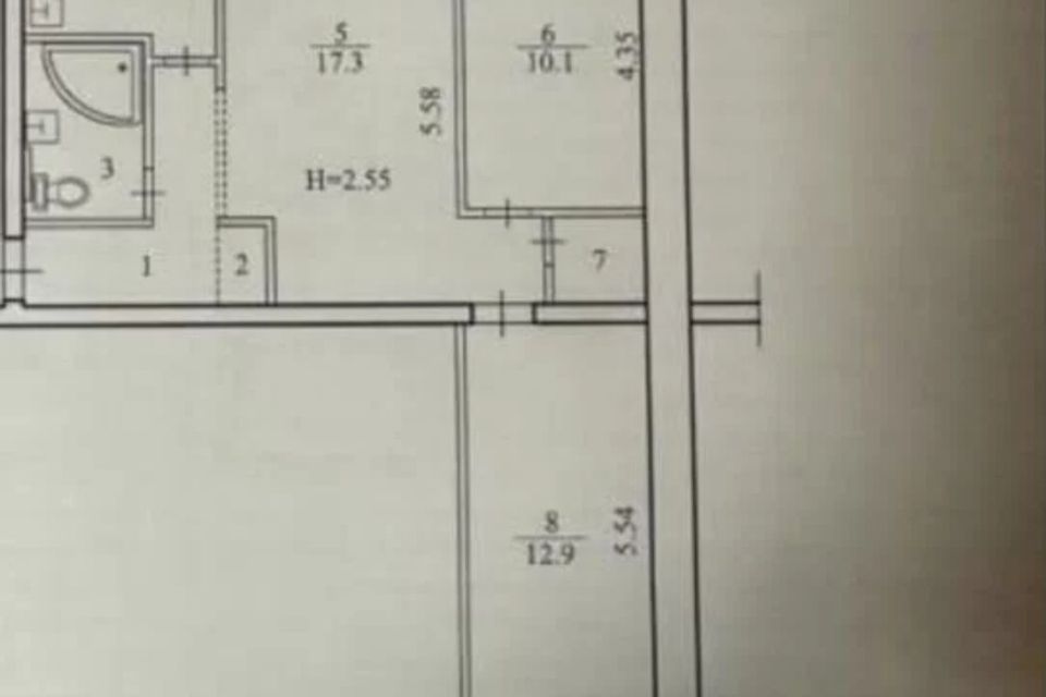 Продаётся 3-комнатная квартира, 55.2 м²
