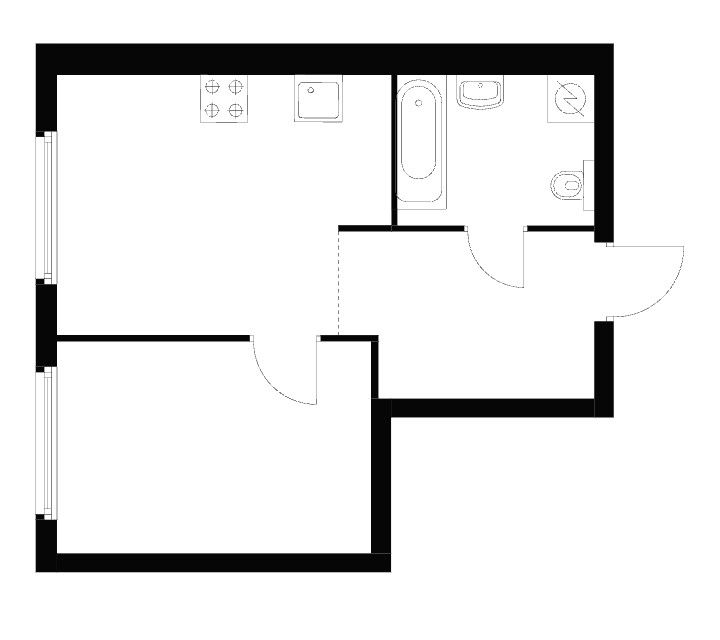 Продаётся 1-комнатная квартира, 35 м²