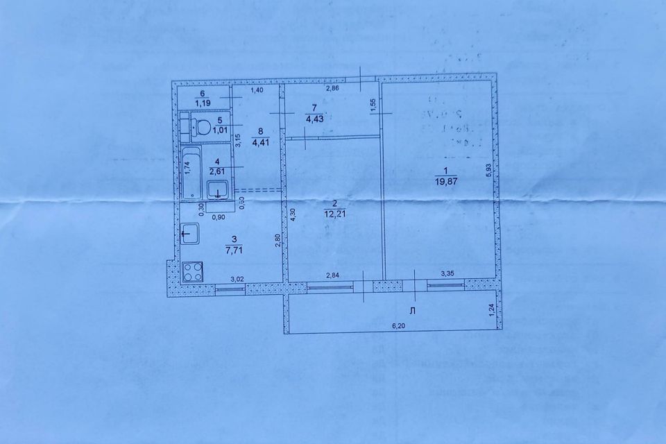 Продаётся 2-комнатная квартира, 57.3 м²