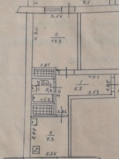 Продаётся 1-комнатная квартира, 34.7 м²