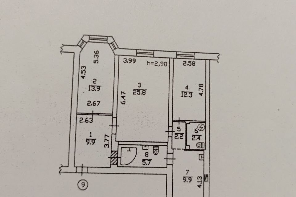 Продаётся 3-комнатная квартира, 82 м²