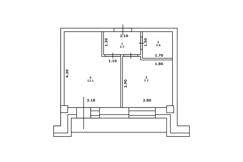 Продаётся 1-комнатная квартира, 25 м²