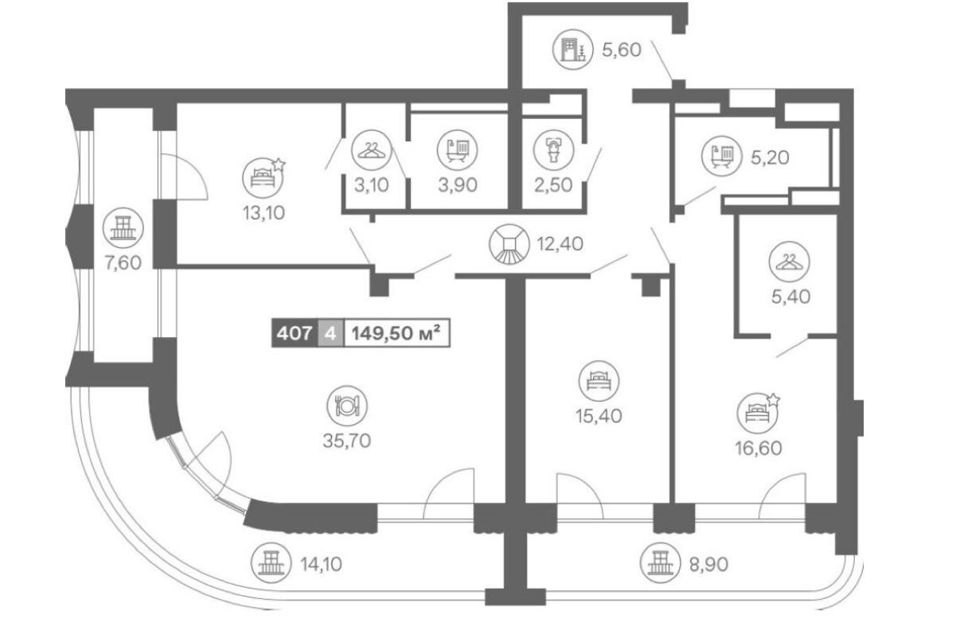 Продаётся 4-комнатная квартира, 149.5 м²