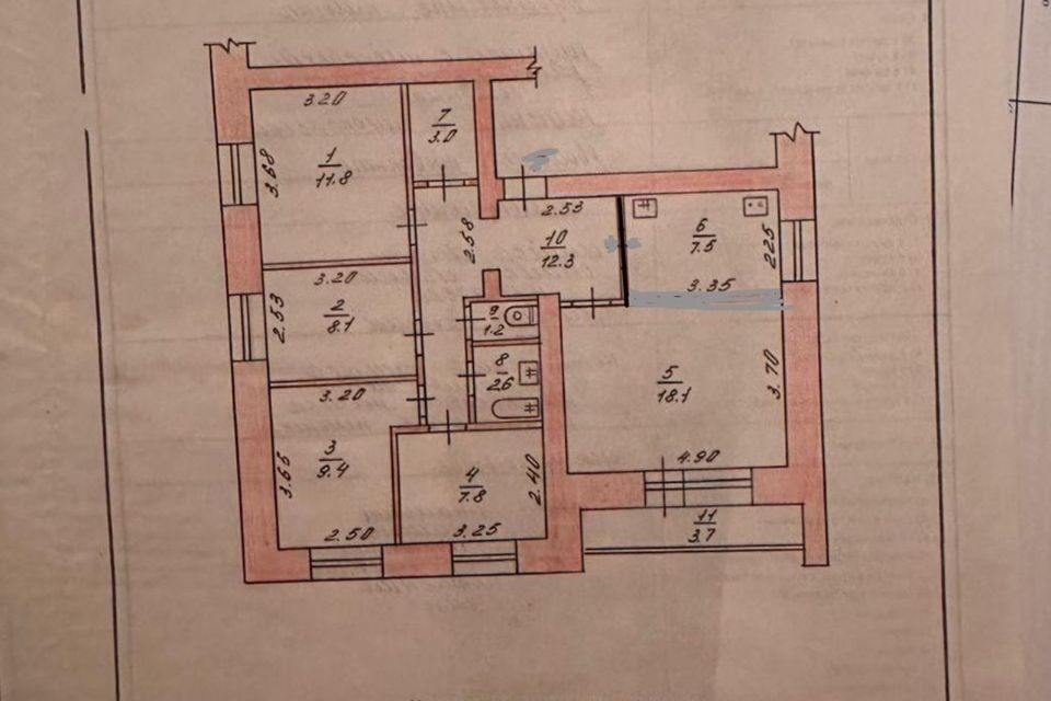 Продаётся 5-комнатная квартира, 81.8 м²
