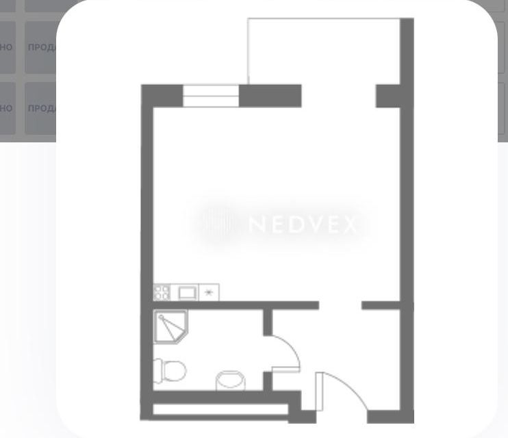 Продаётся 1-комнатная квартира, 27.4 м²