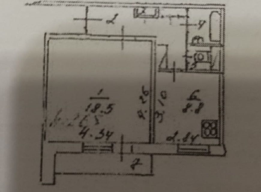 Продаётся 1-комнатная квартира, 38 м²