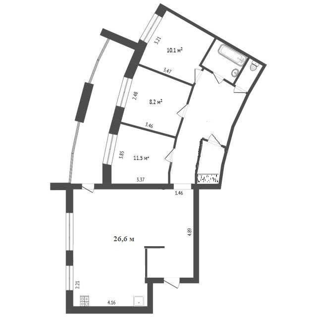 Продаётся 4-комнатная квартира, 85 м²