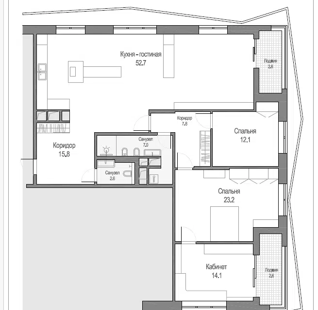 Продаётся 4-комнатная квартира, 135.3 м²