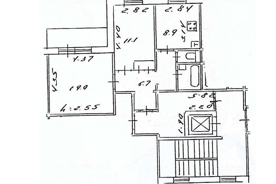 Продаётся 2-комнатная квартира, 53.8 м²