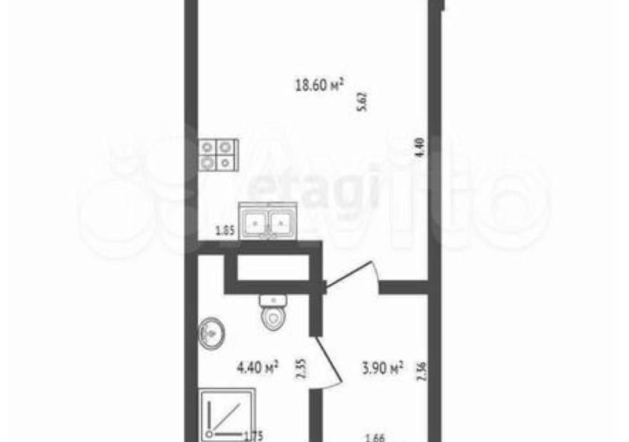 Продаётся студия, 27.8 м²