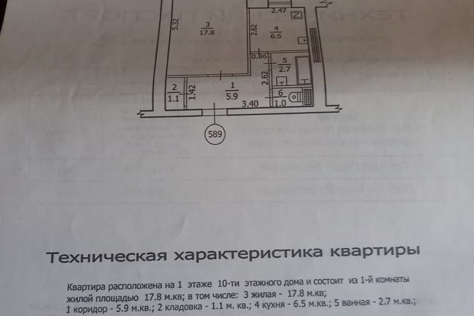 Продаётся 1-комнатная квартира, 35 м²