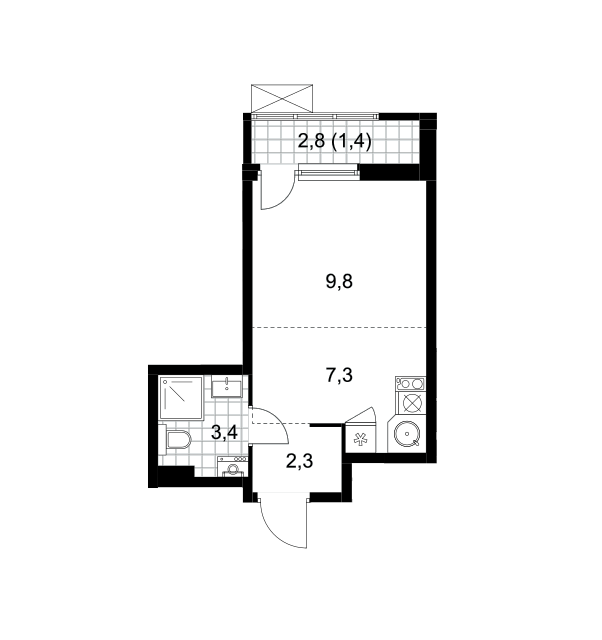 Продаётся студия, 24.2 м²