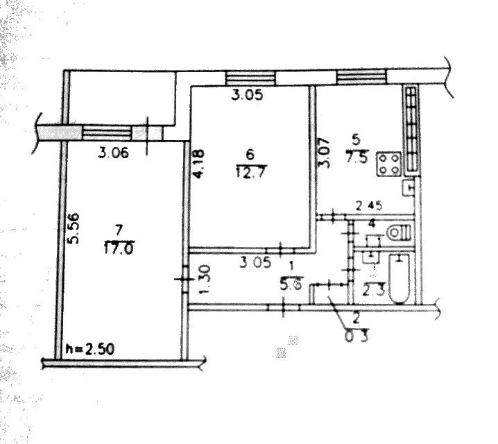 Продаётся 2-комнатная квартира, 49 м²