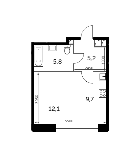 Продаётся студия, 32.7 м²