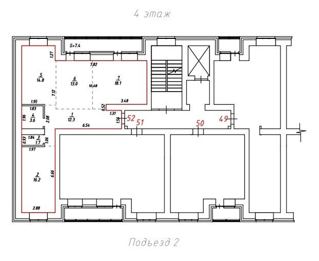 Продаётся 3-комнатная квартира, 79.7 м²