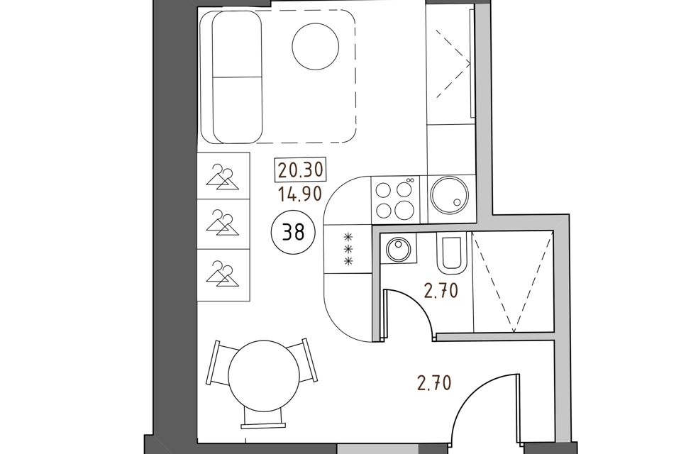 Продаётся студия, 20.3 м²