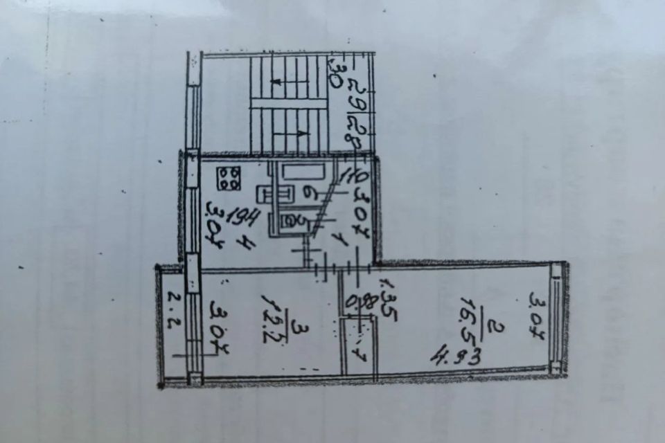 Продаётся 2-комнатная квартира, 44.3 м²