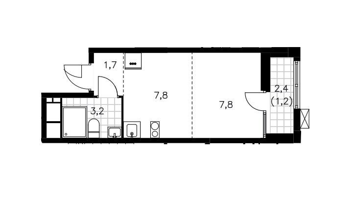 Продаётся студия, 21.7 м²