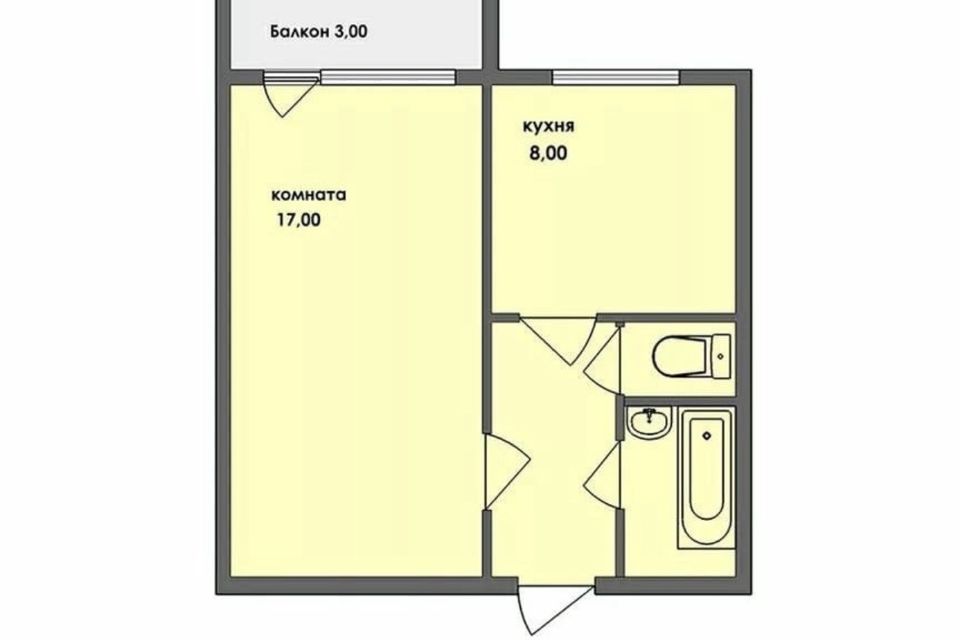 Продаётся 1-комнатная квартира, 33 м²