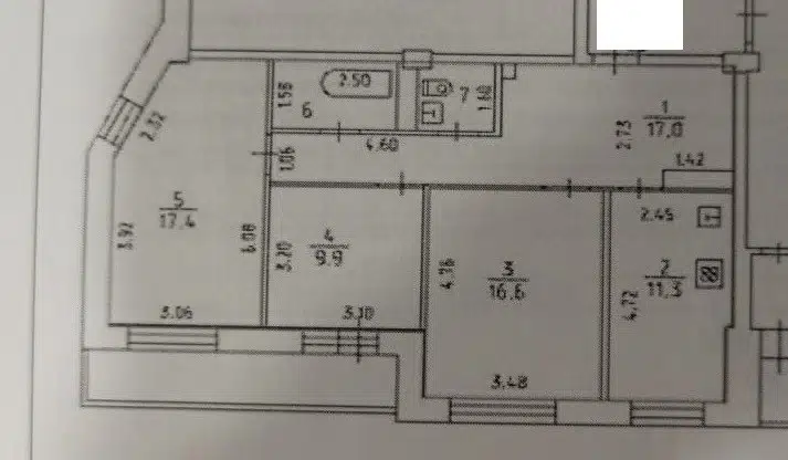 Продаётся 3-комнатная квартира, 78.6 м²
