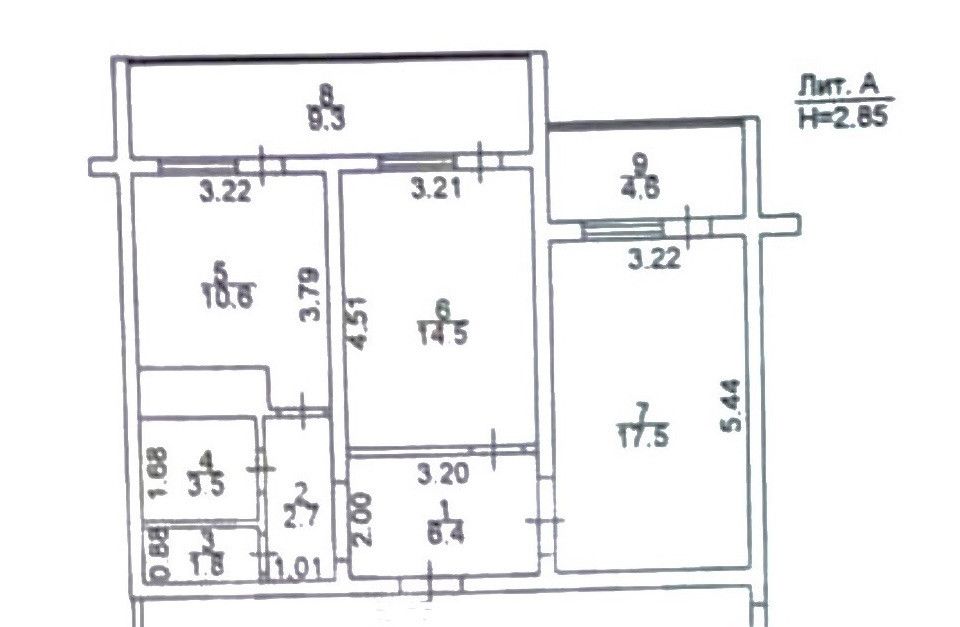 Продаётся 2-комнатная квартира, 66 м²