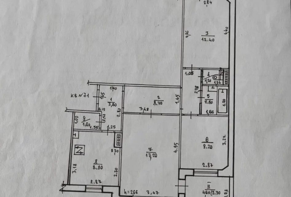 Продаётся 3-комнатная квартира, 69.1 м²