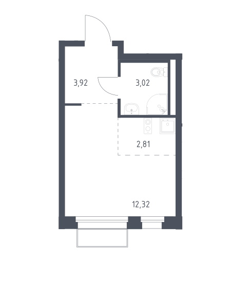 Продаётся студия, 22.07 м²