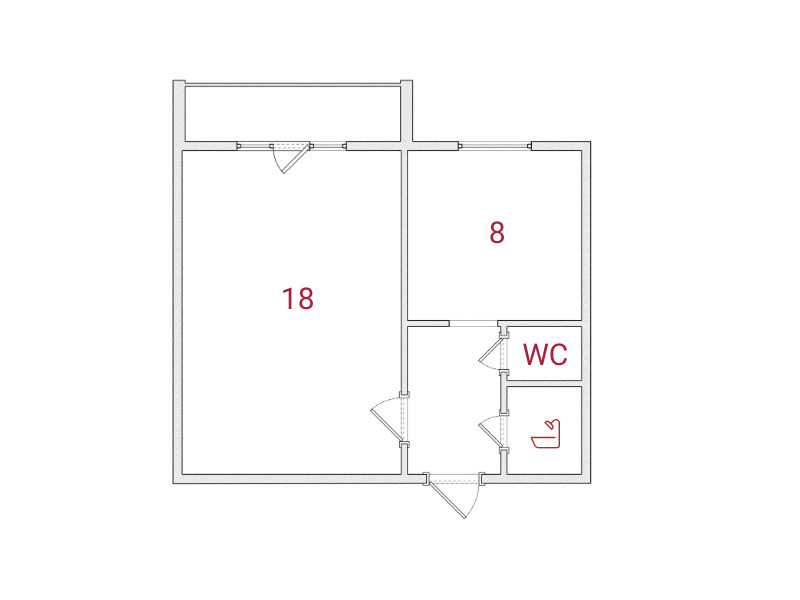 Продаётся 1-комнатная квартира, 33.3 м²