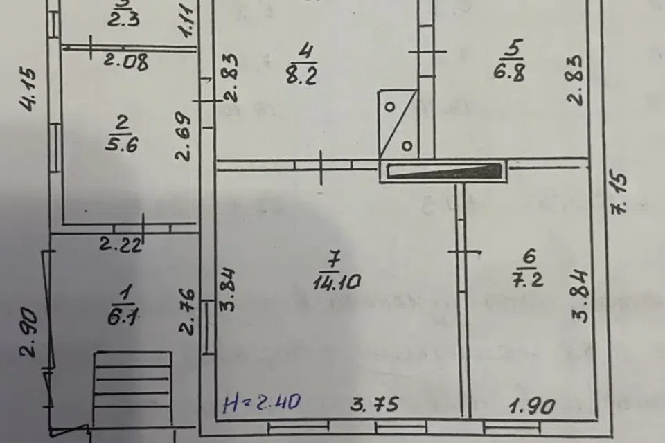 Продаётся 1-этажный дом, 50 м²