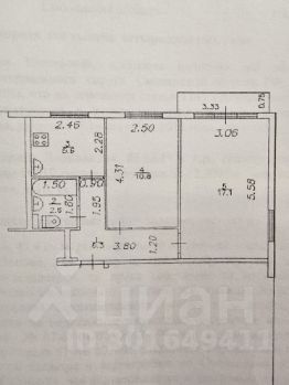 Продаётся 2-комнатная квартира, 42.4 м²