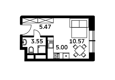 Продаётся студия, 24.59 м²