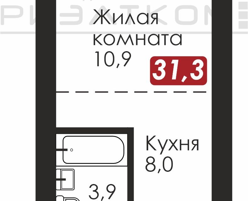 Продаётся студия, 31 м²