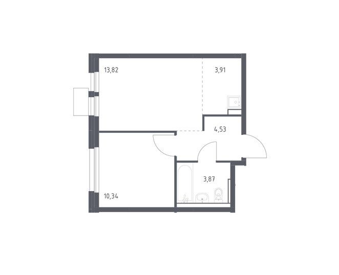 Продаётся 1-комнатная квартира, 36.47 м²