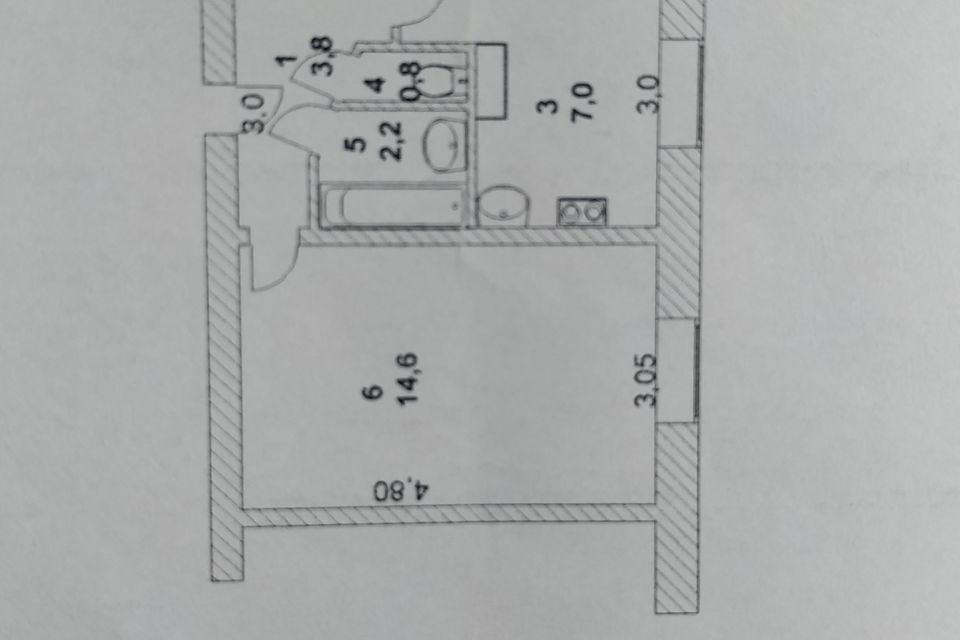 Продаётся 2-комнатная квартира, 44.4 м²
